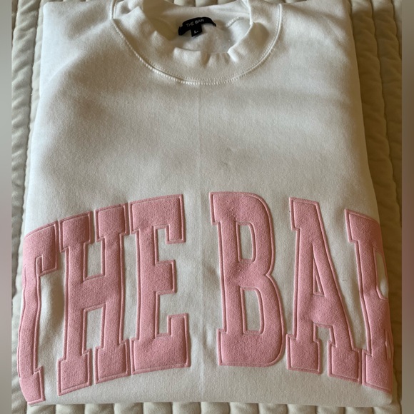 The Bar Tops - The Bar Heritage sweatshirt white with pink flocking